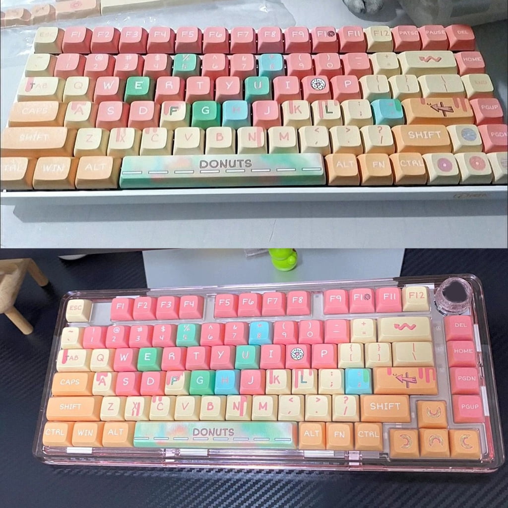 AOOOWER 127PCS XDA Lovely Color Theme PBT Keycaps for Mechanical Keyboards For Gaming and Office Workstations
