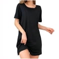 thumbnail image 2 of SELONE Short Sleep Shirts for Women Crew Neck Sleep Shirt Solid Short Sleeve Mini Dress Comfortable Tank Dress, 2 of 7