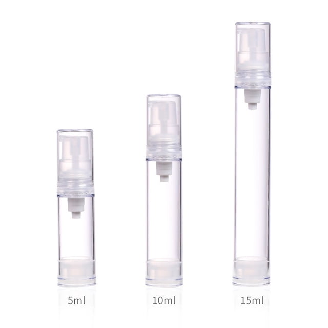 Botella de vacío de 5 ml, 10 ml, 15 ml, botella de loción, botella de spray, botella de esencia, botella de embalaje cosmético