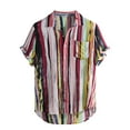 thumbnail image 2 of ALLLIST Short Sleeve Men's Shirts with Pockets Big And Tall Cotton Button Down Shirts Casual Color Block Red Clothing for Men, 2 of 3