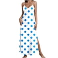 thumbnail image 3 of Fengqque Women's Summer Sleeveless V Neck Split Loose Suspender Dress Beach Women's Maxi Dress Multicolor-A L(L), 3 of 8