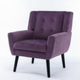thumbnail image 6 of INCLAKE Modern Soft Velvet Material Ergonomics Accent Chair, Mid-Century Chair With Black Legs, Tufted Upholstered Club Chair, Comfy Armchair for Living Room Bedroom Small Space, Lavender Purple, 6 of 7