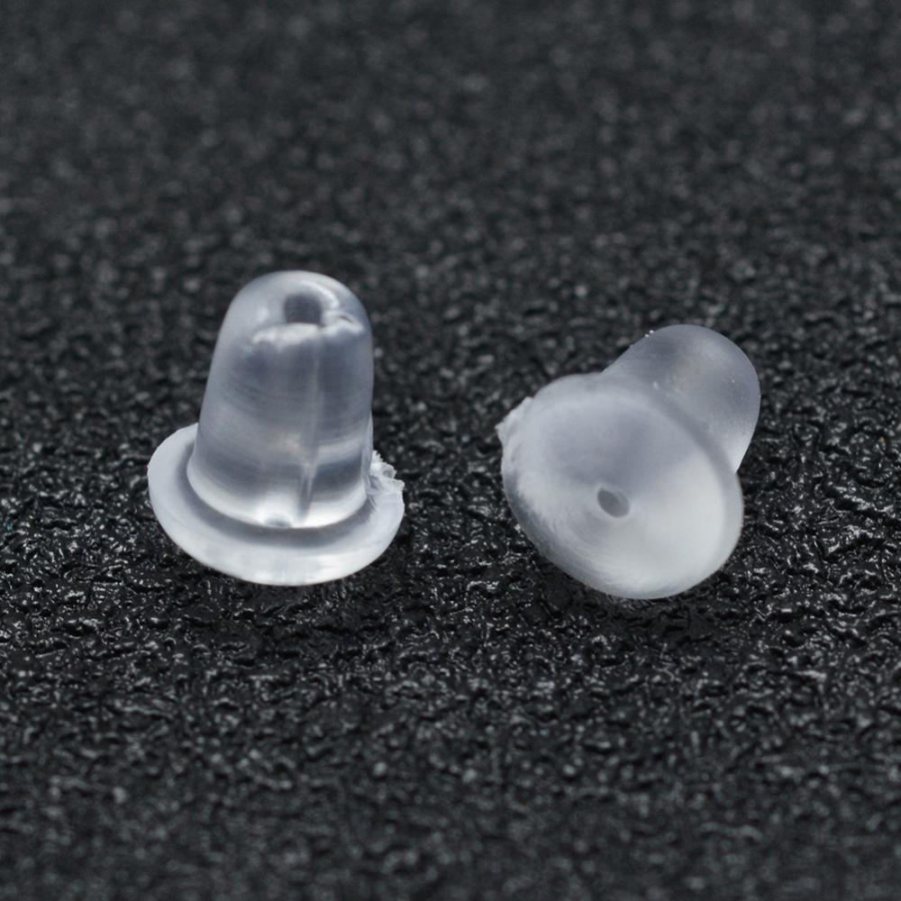 1bag Plastic Ear Nuts Earring Backs Clear 4x4mm Hole: 0.5mm about 9500pcs/bag