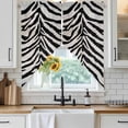 thumbnail image 3 of Swag Valance Curtains for Windows, Black White Zebras Light Filtering Kitchen Curtains with Rod Pocket, Vintage Abstract Art Decorative Window Treatment Valances for Living Room, 36x45 - 2 PCS, 3 of 9