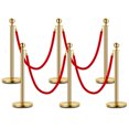 thumbnail image 1 of Montants Dorés avec Cordes en Velours Rouge de 5 Pi – Barrières Élégantes de Contrôle des Foules pour Événements VIP, Tapis Rouges, Mariages et Plus, 1 of 8