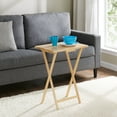 Mainstays 19" Folding Tray Table, Natural Wood