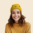 thumbnail image 3 of Dalix Sorcerer Frog Embroidered Beanie Hat Knit Cap Cold Weather Womens in Gold, 3 of 4