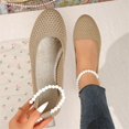 thumbnail image 5 of Willtoo Women's Flats Slip On Pearl-Embellished Go Walk Shoes for Women Comfortable Walking Sneakers Knit Low Wedge Dressy Ballet Shoes, 5 of 5