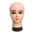 thumbnail image 1 of Female Bald Mannequin Head Manikin with Makeup, Professional Stable Base, Durable, Hat Display Rack for Glasses s Displaying Making Styling, 1 of 6