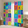thumbnail image 2 of Manfei Initial Letter Child Blackout Curtains Set of 2 (52x84 Each), Buffalo Plaid Window Curtains, Colorful Patchwork Curtains and Drapes, Living Room Curtains Decor, 2 of 6