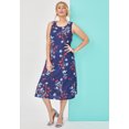 thumbnail image 5 of Jessica London Women's Plus Size Linen Fit & Flare Dress, 5 of 5