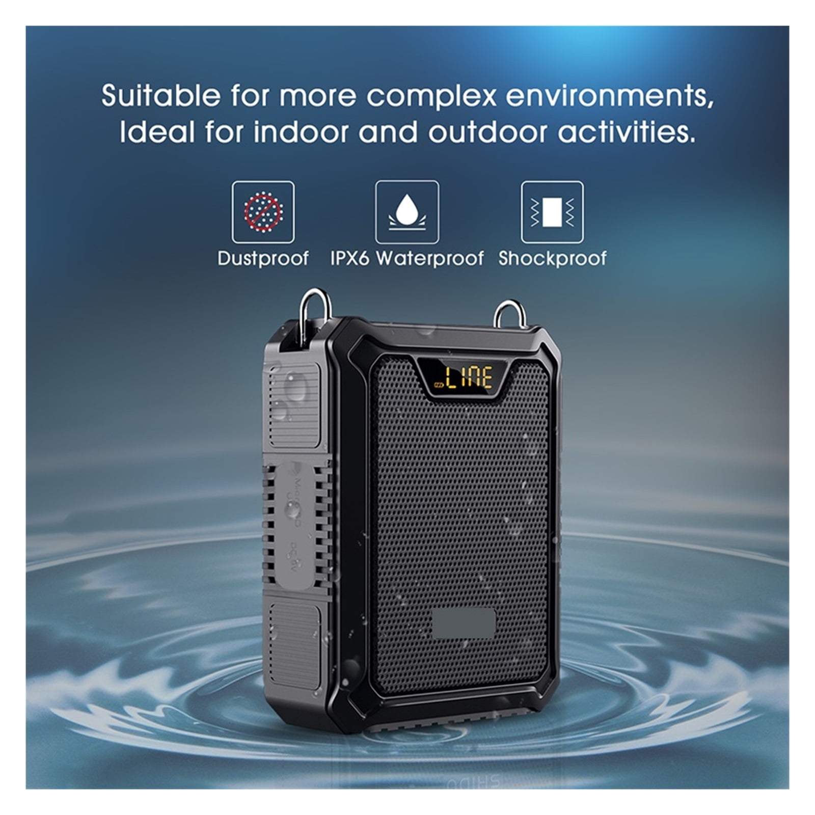 18W Waterproof Voice Amplifier With Wireless Microphone Speaker For TeacherTour Guide ,High Sound