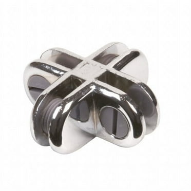 Econoco - CON/4 - Chrome 4-Way Connector for Glass Cubbies - Sold in Pack of 200