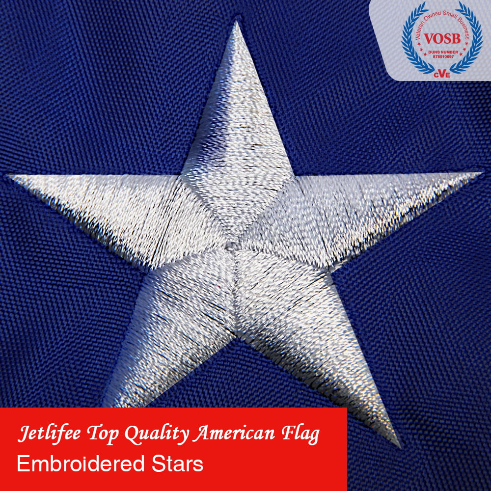 Details about   American Flag with Embroidered Stars 3 Ft X 5 Ft. 
