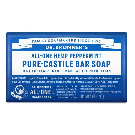 Dr. Bronner's Pure-Castile Bar Soap – Peppermint – 5 oz