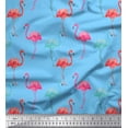 thumbnail image 1 of Soimoi Rayon Crepe Fabric Flamingo Bird Decor Fabric Printed Yard 46 Inch Wide, 1 of 1