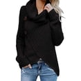 thumbnail image 1 of Womens Sweater Warm Cable Knitted Loose Button Wrap Pullovers Tops, 1 of 8