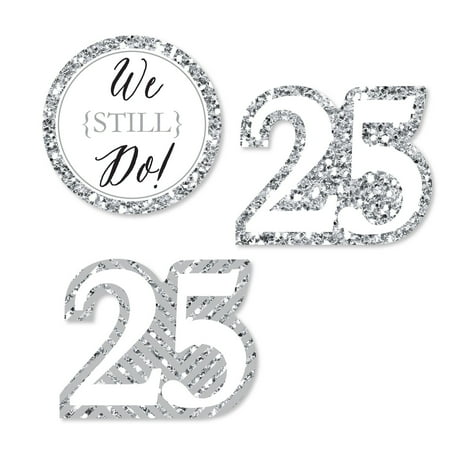 Big Dot of Happiness We Still Do - 25th Wedding Anniversary - DIY Shaped Party Cut-Outs - 24 Count