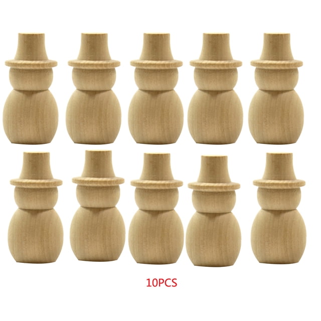 Imagen de madera DIY pintura hecha a mano marionetas muñeca imaginación desarrollar figuras adornos navideños pintados a mano 5/10 piezas Advancent JJ15118-07