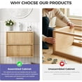 thumbnail image 3 of 40 Inch Floating Bathroom Vanity with Sink, Pre-Assembled Natural Oak Fluted Front Multi-Layer Solid Wood Bathroom Sink Vanity, Wall Mounted with Integrated Stone Top and 2 Soft Close Drawers, 3 of 10
