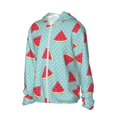 thumbnail image 2 of Pofeuu Watermelon Print Sun Protection Outdoor Lightweight Full Zip UV Cooling Hoodie Long Sleeve Summer Clothing for Outdoor Hiking-3X-Large, 2 of 5