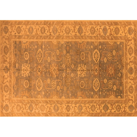 Ahgly Company Indoor Rectangle Oriental Orange Traditional Area Rugs, 2' x 3'