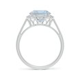 thumbnail image 2 of Angara Natural 2.3 Ct. Aquamarine with Diamond Halo Ring in 14K White Gold for Women (Ring Size: 3), 2 of 9