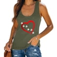 thumbnail image 2 of HAPIMO Women's Summer Tank Tops Racerback Basic Camisole Sleeveless Shirts for Girls Funny Letter Print Tops Casual Classic Fit Camis Vest O-Neck Blouse Savings Green, 2 of 6