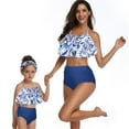 thumbnail image 1 of Mommy and Me Bathing Suit Two Piece Swimming Suit Family Matching Swimsuits Halter Neck Ruffle Bikini Set, 1 of 4