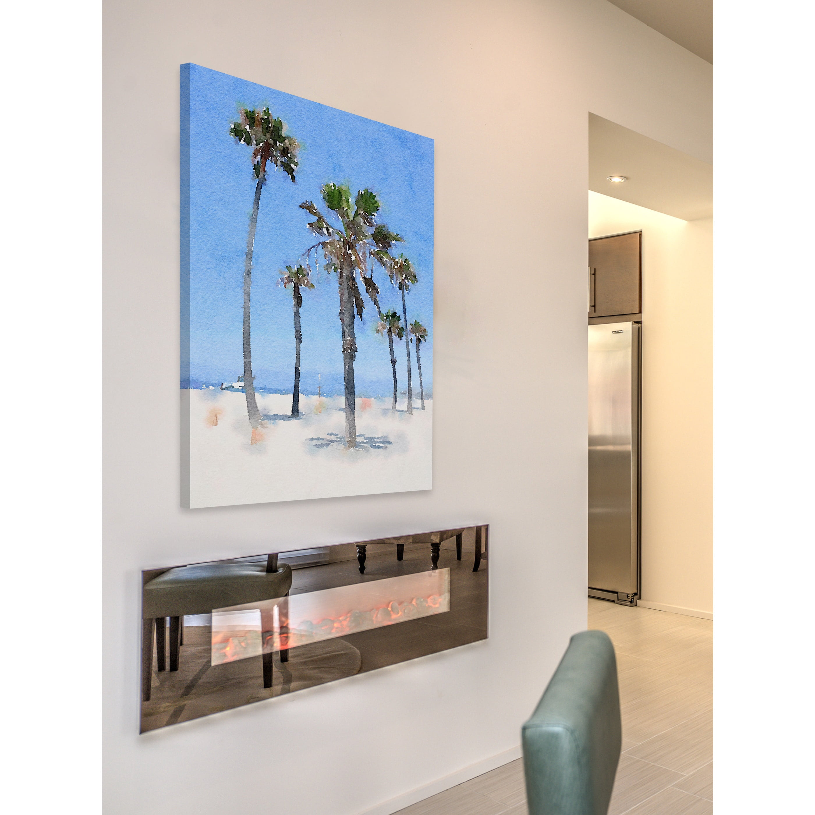 "Palms on the Beach" Painting Print on Wrapped Canvas