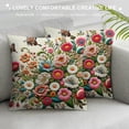 thumbnail image 3 of COMIO Wild Flowers Leaves Throw Pillow Case Cushion Cover Botanical Spring Composition with Butterfly, Botanic, Watercolor Herbs Decorative Throw Pillow Covers Cushion Case for Sofa Couch, 3 of 5
