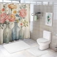 thumbnail image 7 of Creowell Flowers Pretty Shower Curtain 100% Polyester Fiber Bathroom Decor Set with Hooks 60x72, 7 of 7