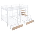 Full Over TwinTwin Triple Bunk Bed, Detachable Metal Bunk Bed with 2