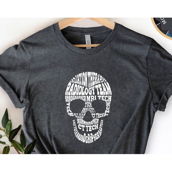 Radiology Team T Shirt Skeleton Word Art Funny Rad Tech Graphic Tee Medical Imaging Studen