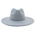 thumbnail image 1 of Sombrero de fieltro de cachemira de color liso con ala grande para otoño e invierno, sombrero de jazz, sombrero francés, 1 of 1