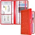 thumbnail image 1 of YISITIAN Car Registration and Insurance Holder, Leather Vehicle License Document Glove Box Compartment Organizer, Key Information Cards, Driver License (Red) CJ919-49345, 1 of 6