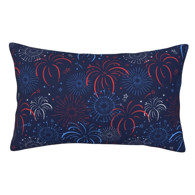 Fotbe Firework Funda de Almohada Decorativa Estilo Occidental, Lujo en Algodón, Fundas para Almohadas King, Cojín Estampado para Decoración del Hogar-20"x30"
