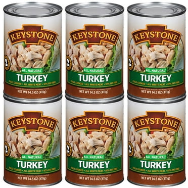 (6 Pack) Keystone All Natural Turkey 14.5 oz Can ✅ Emergency Survival Food For Camping Hiking and Backpacking Ready to Eat ✅