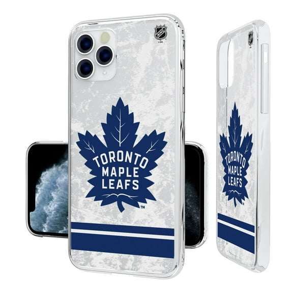 Toronto Maple Leafs iPhone Stripe Clear Ice Case