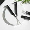 thumbnail image 3 of ACDANC 2Pcs Rat Tail Combs Prevent Electrical Interference Detangler Brush for Women Adapt to Multiple Hairstyles Hair Brush Black Style 6, 3 of 4