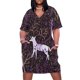 thumbnail image 1 of Vestido morado con bolsillos sueltos de ciervo y unicornio. Vestido para embarazadas, estilo coreano, para noche., 1 of 6