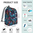 thumbnail image 5 of Mushroom and Forest Black Pattern Backpack for School, Cute School Bag with Adjustable Shoulder Straps and Padded Back, 15.7"x11.8"x5.5", 5 of 5