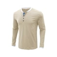 thumbnail image 2 of Sunloudy - Camisetas informales para hombre, cuello redondo, manga larga, cuello redondo, cierre de botones, escote Sunloudy S M L XL XXL, 2 of 5