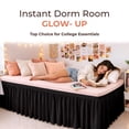 thumbnail image 2 of SGI Bedding Dorm Bed Skirt Twin-XL 32 Inch Drop – No Lift Easy Install Wrap Around, Extra Long Elastic Dust Ruffle, Wrinkle & Fade Resistant Microfiber, College Dorm Bedskirt Black, 2 of 8