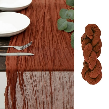 

Leke 1 Pieces 27.5x160 Inches Cheesecloth Table Runner Gauze for Wedding Decoration