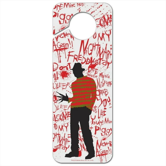 A Nightmare on Elm Street Freddy Plastic Door Knob Hanger Sign