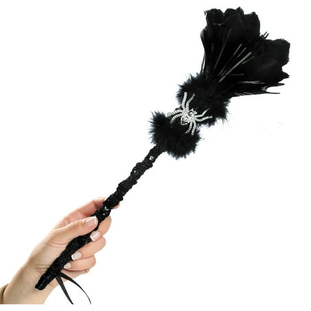Witch Broom Wand, Shaped Like a Mini Witch's Broom with a Silver Spider