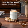 thumbnail image 3 of Vesteel Ceramic Coffee Mug Set of 6, 12 Ounce Porcelain Stoneware Mug with Handles, Catering Coffee Cups for Coffee, Tea, Hot Cocoa, Milk, Microwave and Dishwasher Safe, Speckled White, 3 of 9