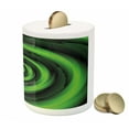 thumbnail image 3 of Spires Piggy Bank, Digitally Generated Swirling Decreasing with Vibrating Colors Print, Ceramic Coin Bank Money Box for Cash Saving, 3.6" X 3.2", Green, by Ambesonne, 3 of 4