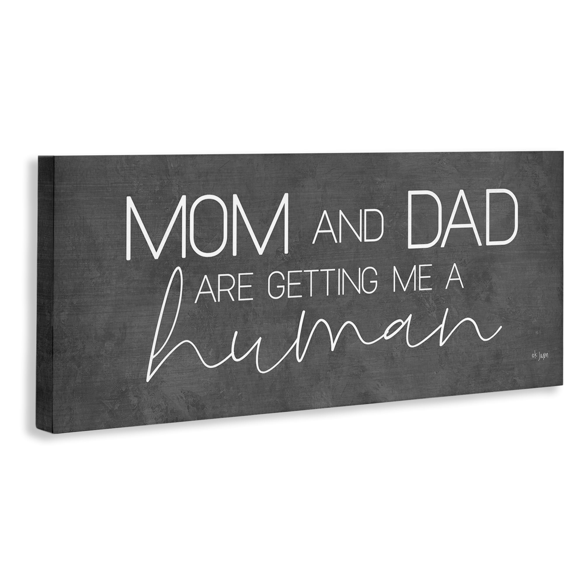 Stupell Industries Getting Me A Human Text & Numbers Painting Wrapped Canvas Art Print Wall Art, 24 x 10